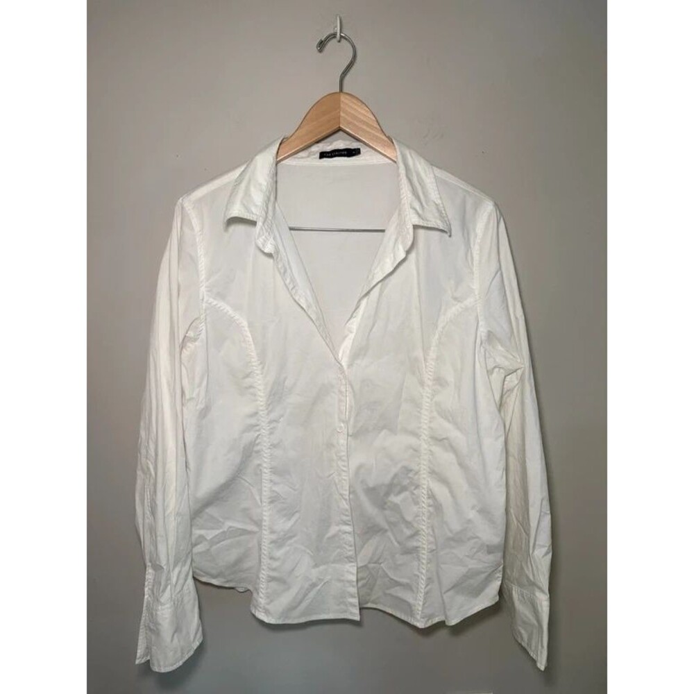 The Limited White Stretch Cotton Button Up Shirt XL